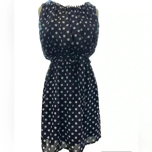SOHO APPAREL LTD, Size 8 Blue with White Polka Dot Great Quality Great Condition - Picture 2 of 8